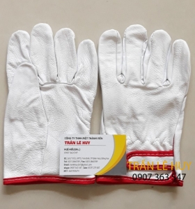 Găng tay da hàn Tig đỏ 24cm