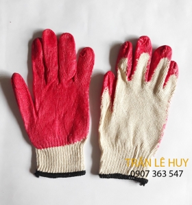 Găng Tay Len Phủ Nhựa màu đỏ