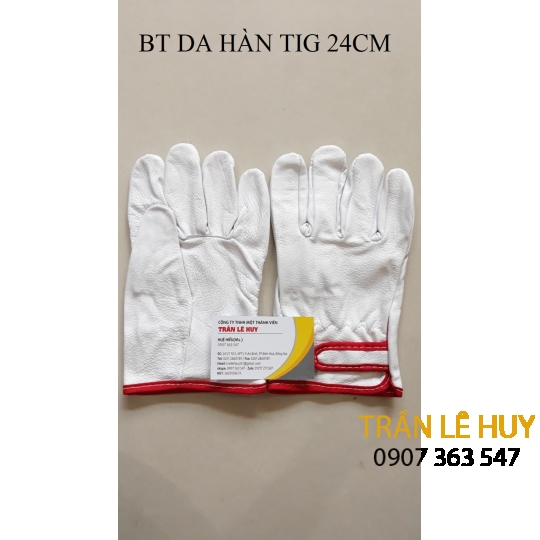 Găng tay da hàn Tig đỏ 24cm