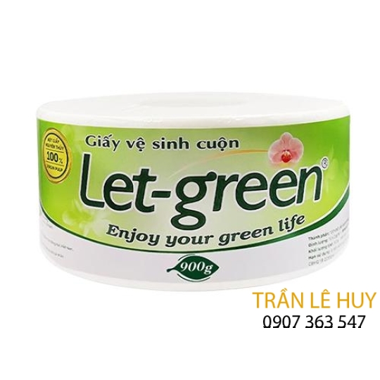 Giấy vệ sinh cuộn lớn Let-green 700g-900g