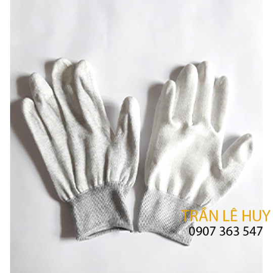 Găng tay sợi Carbon phủ PU lòng bàn tay (chống tĩnh điện)