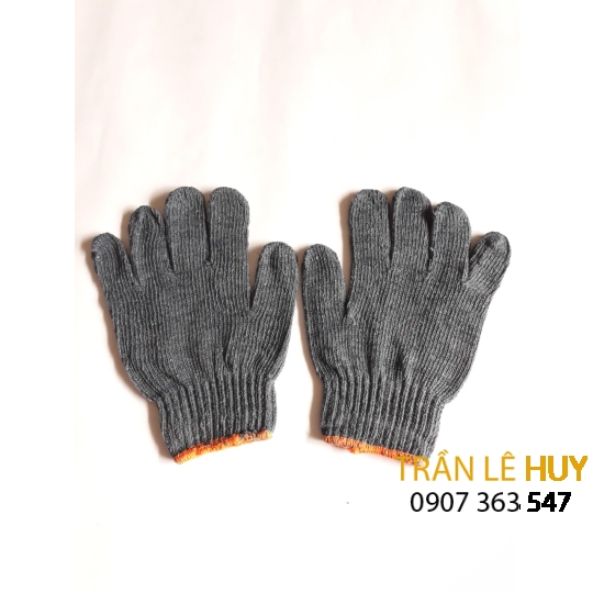 Găng tay len sợi cotton màu đen 40g-90g