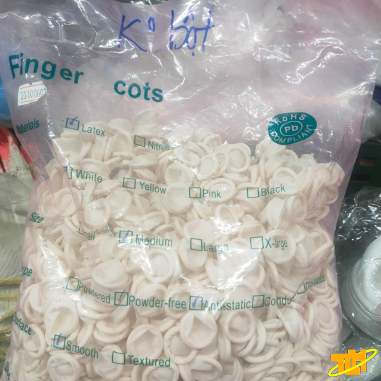 Bao ngón tay cao su chống tĩnh điện có bột /không bột. Túi 1440 cái