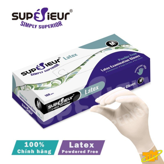 Găng tay cao su y tế Latex không bột Superieur