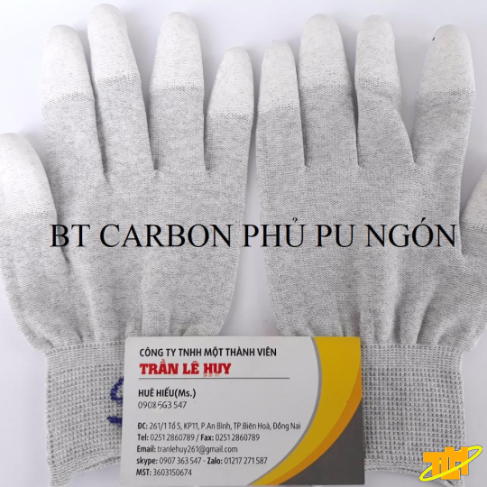 Găng tay sợi Carbon phủ PU đầu ngón