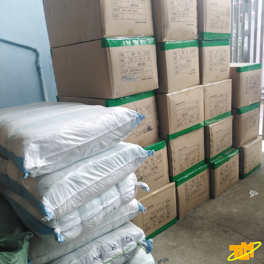 Găng tay Polyester không phủ PU màu xám